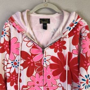Lucky Brand | Tops | Lucky Brand Vintage Jacket Zip Up Hoodie Floral Flower  Power 7s Y2k Size L | Poshmark